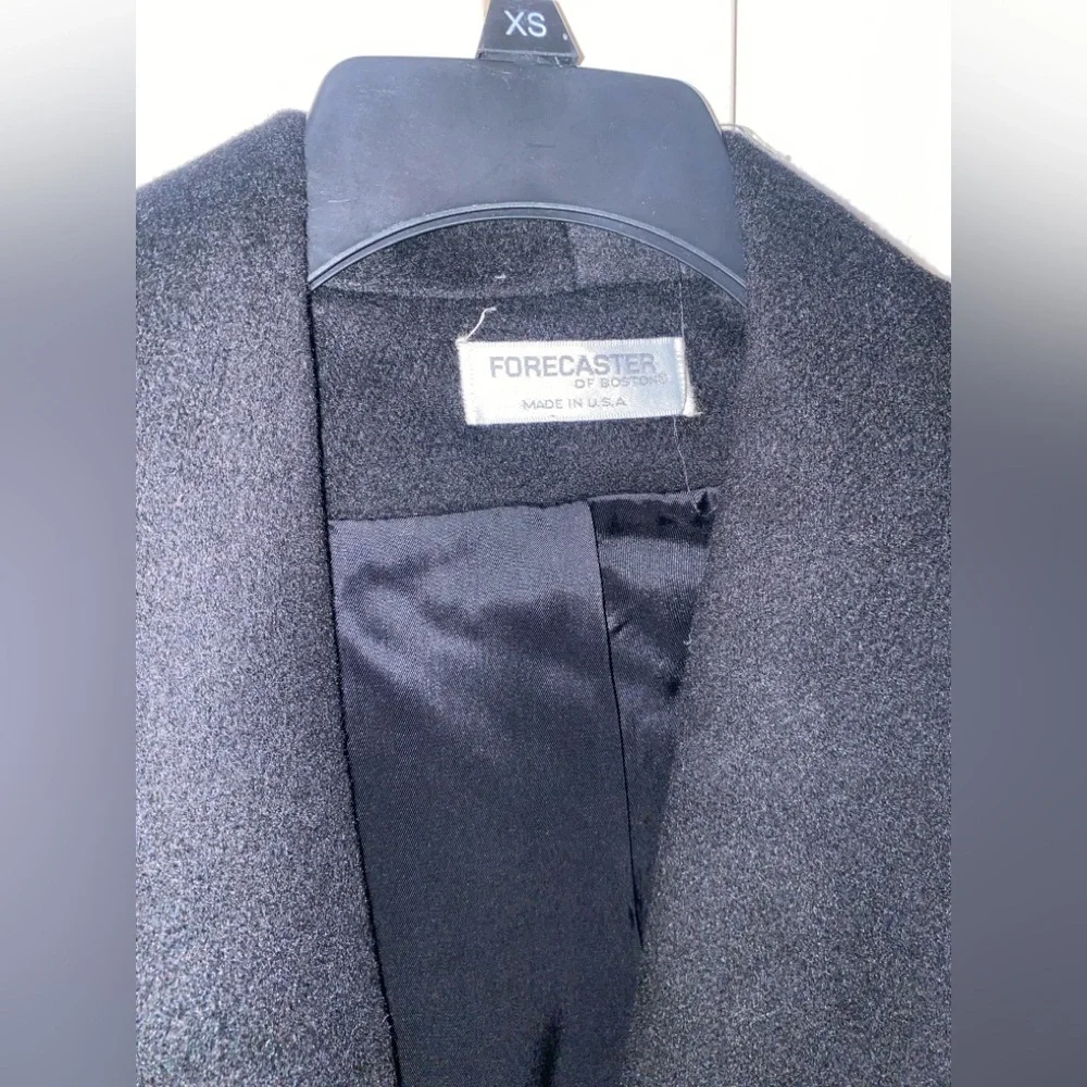 Vintage Black Wool Button Coat